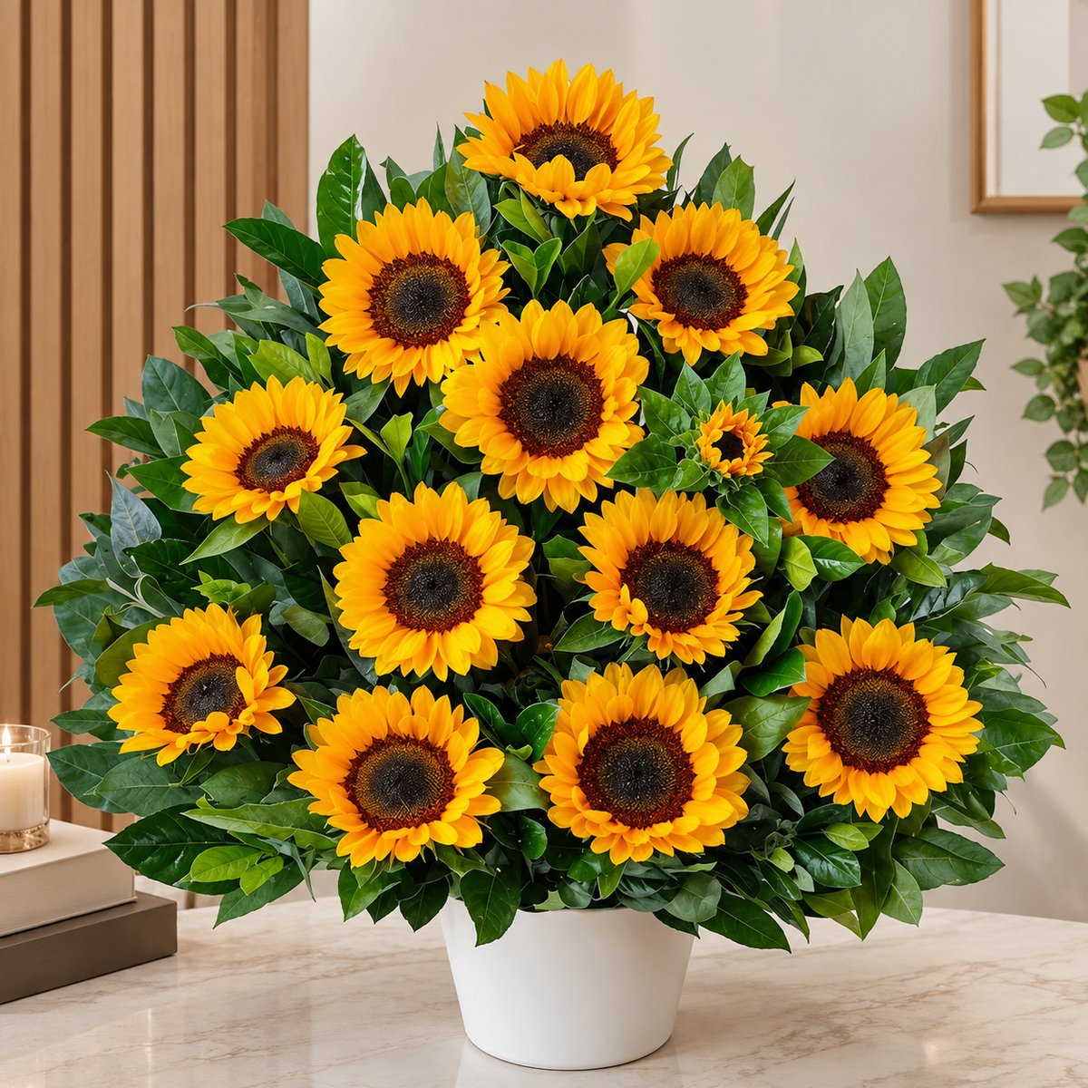 Base de Girasoles y Follaje