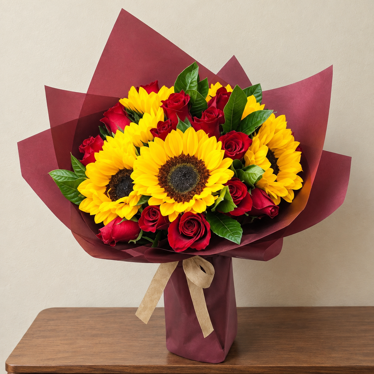 Ramo de Girasoles y Rosas Rojas