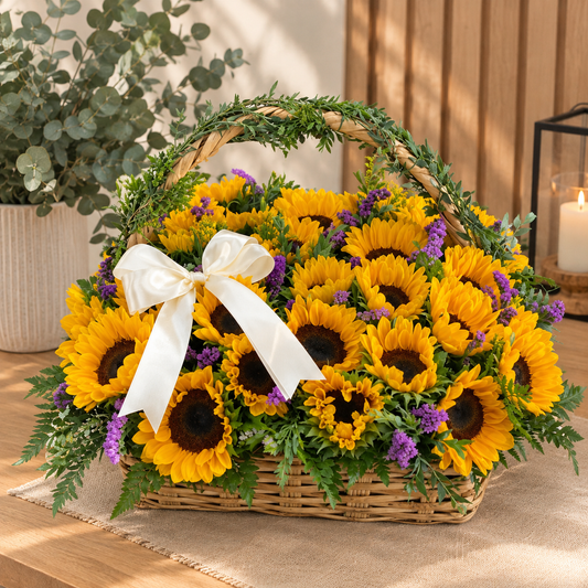 Canasta de Girasoles y Complementos