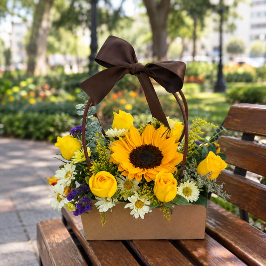 Cartera de Girasoles y Rosas Amarillas