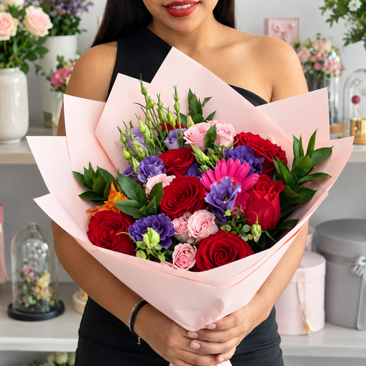 Ramo de Gerberas Variadas y Complementos