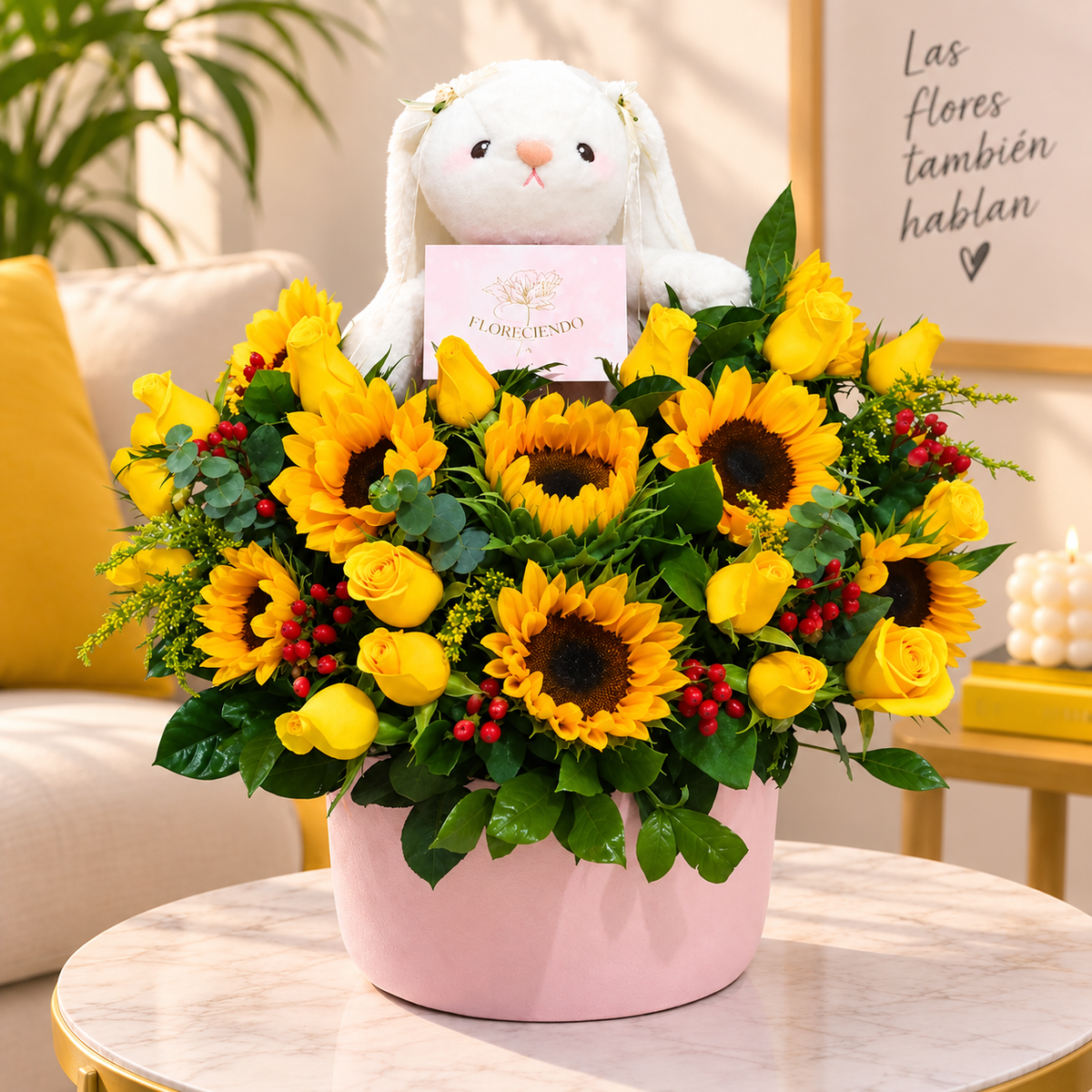 Box de Girasoles con Peluche