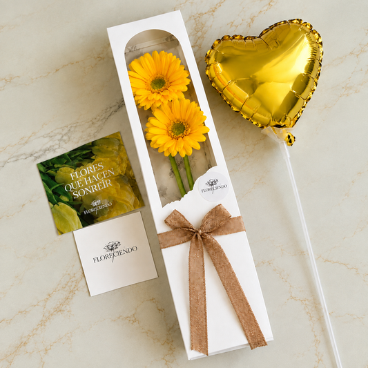 Caja con Gerberas y Globo