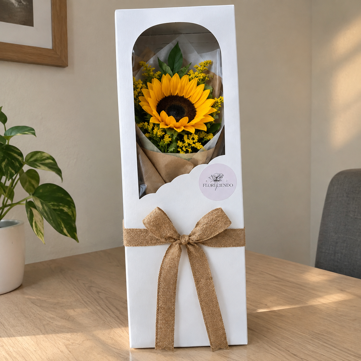 Caja de 1 Girasol y Complementos