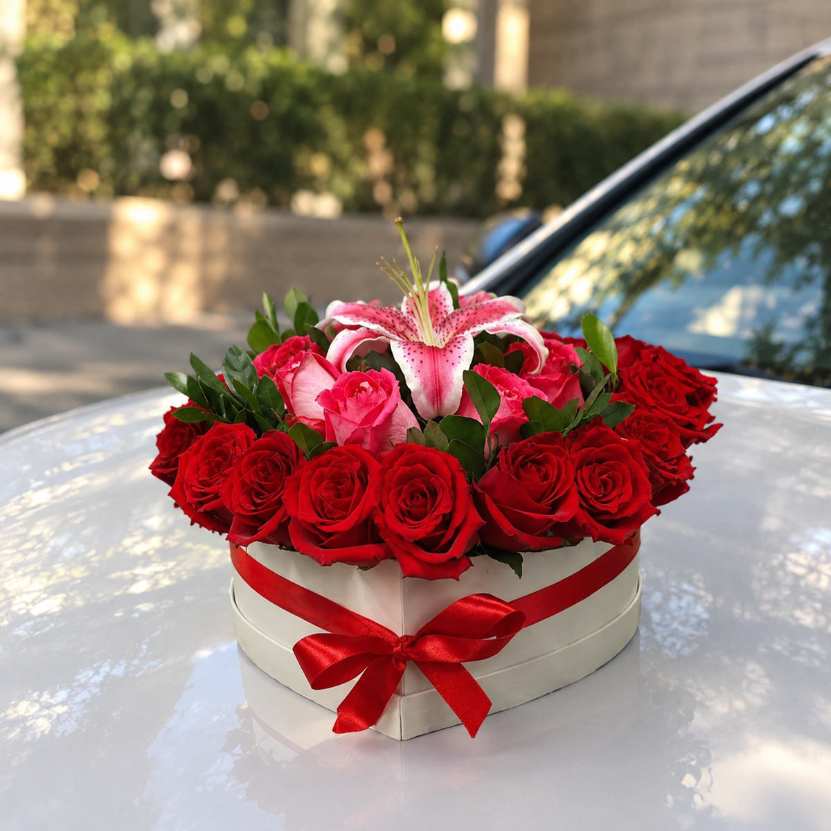 Box de Rosas Rojas en forma Corazón