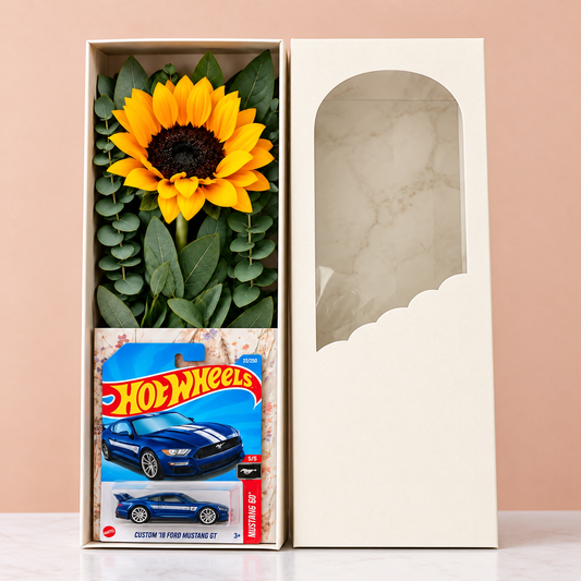 Caja de 1 Girasol y 1 Hot Wheels